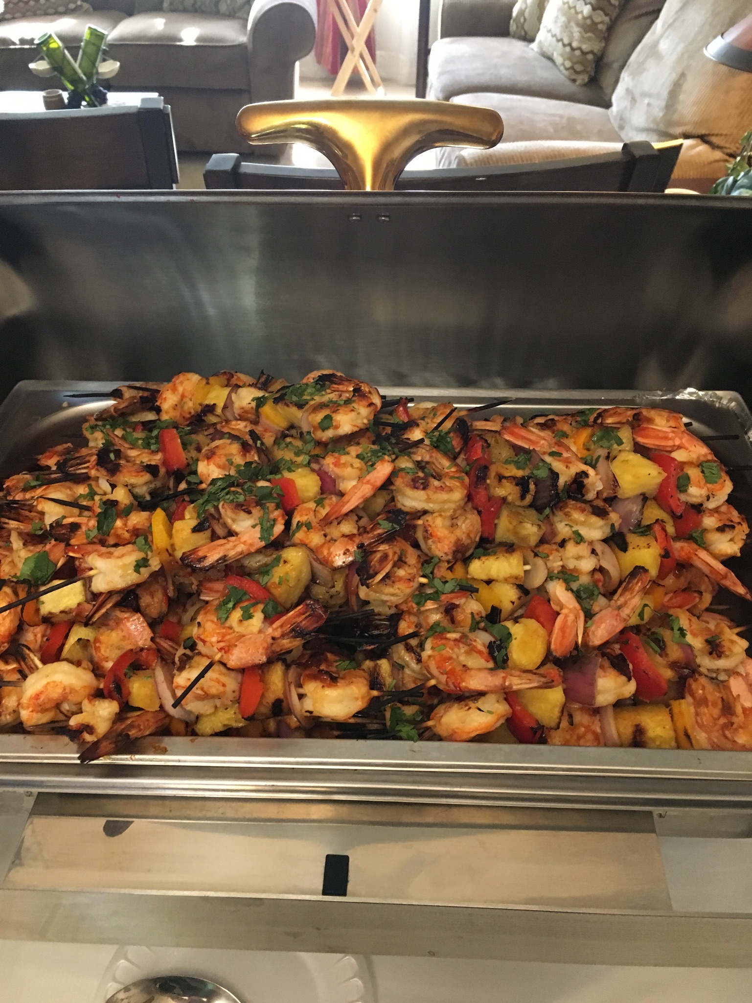 Hawaiian jumbo shrimp and pineapple kebabs